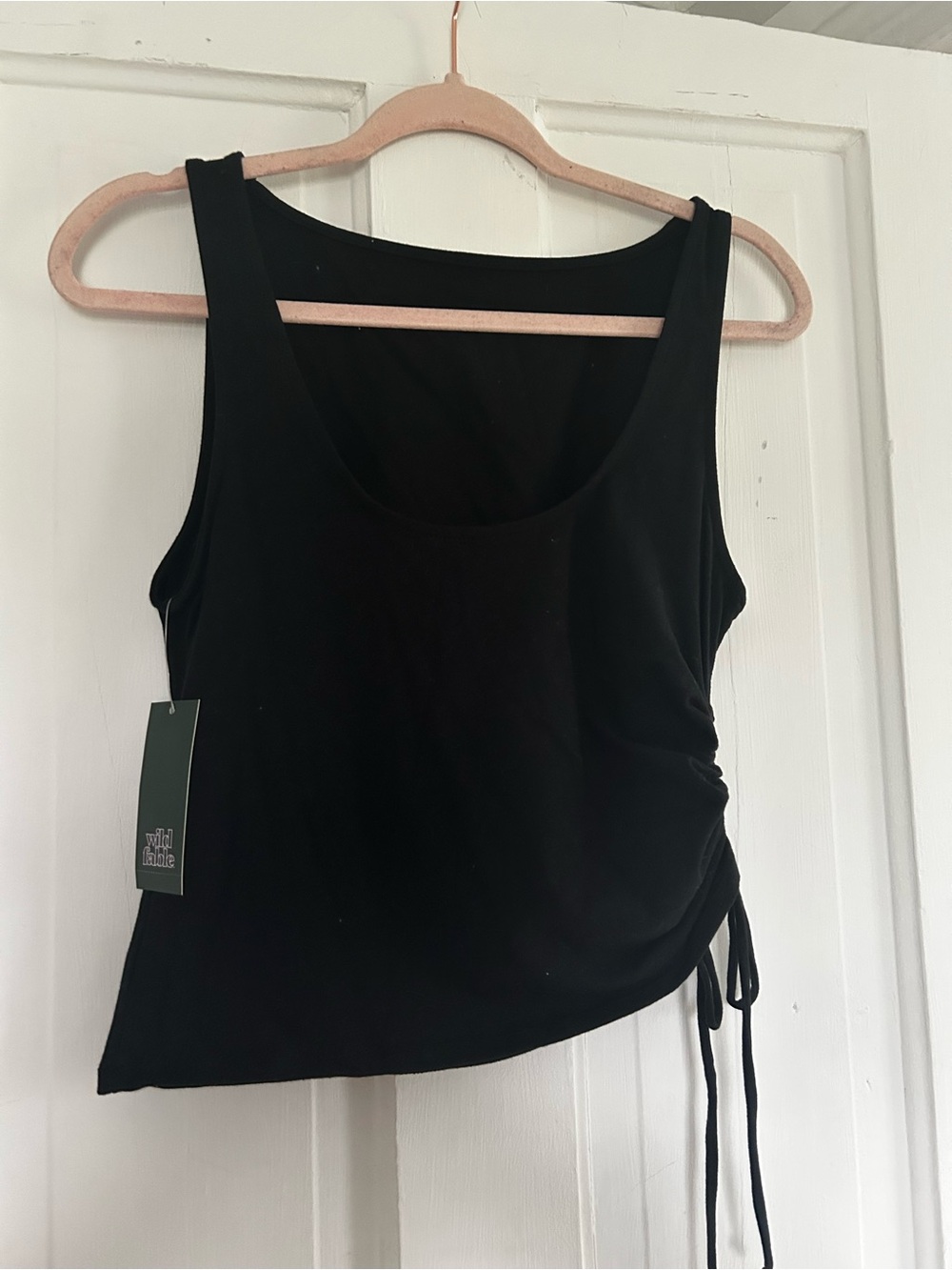 wild fable Black Ruched Side Tank